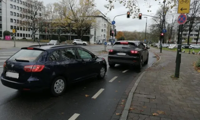 Radweg Jacobistraße vor dem Goethe Museum