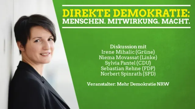 Irene Mihalic am 29. August, 19:30 Uhr, Bürgerhaus Bilk