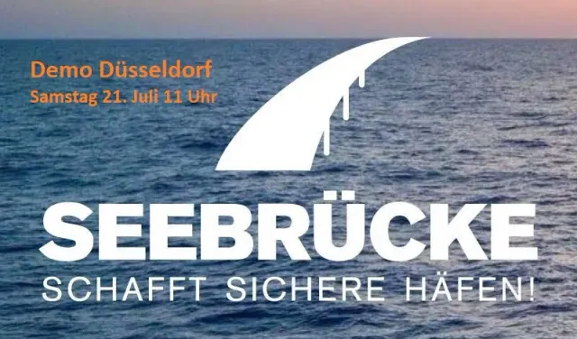 Seebrücke-Demo in Düsseldorf am 21.7.2018